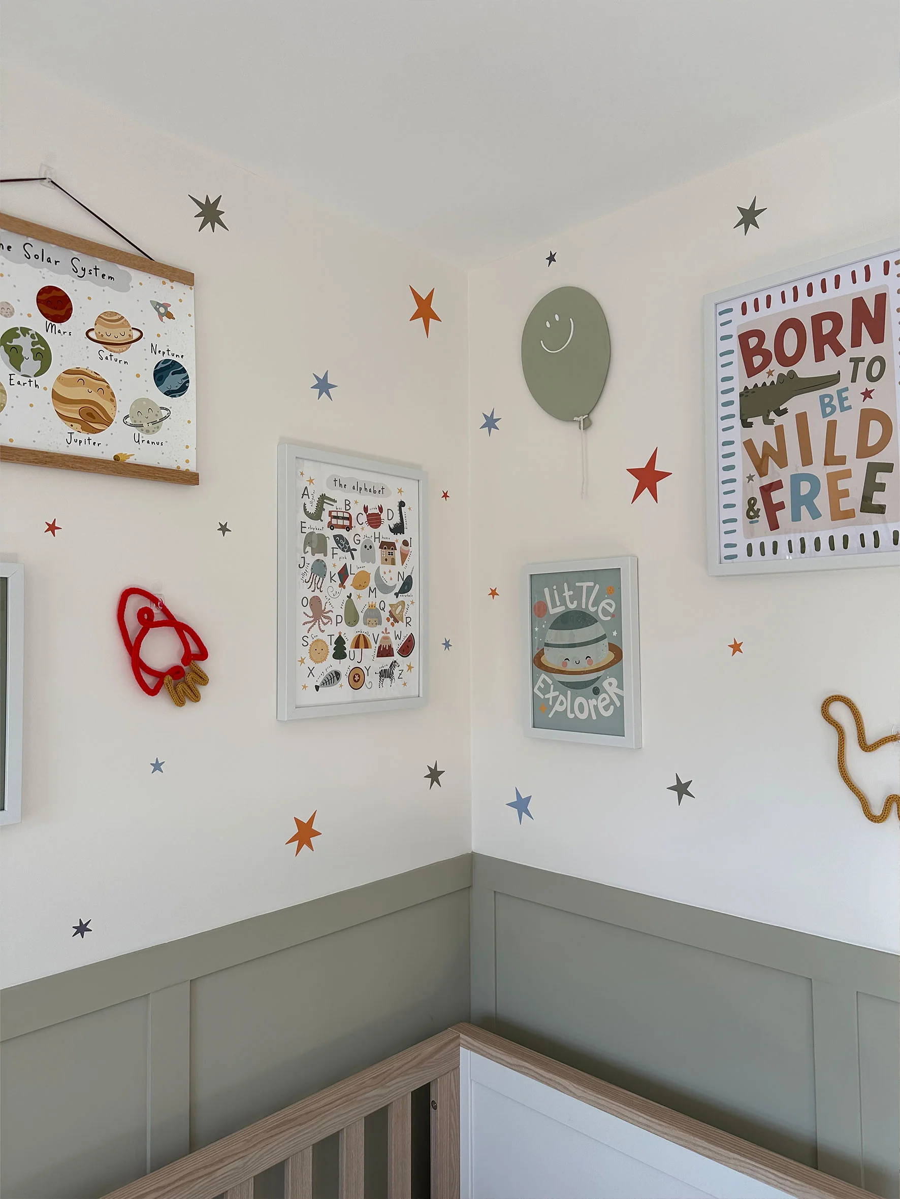 Star Wall Stickers – Warm Winter Colourway | Eco-Friendly, Removable, Reusable Fabric Decals for Kids' Bedrooms & Nurseries - Image 6