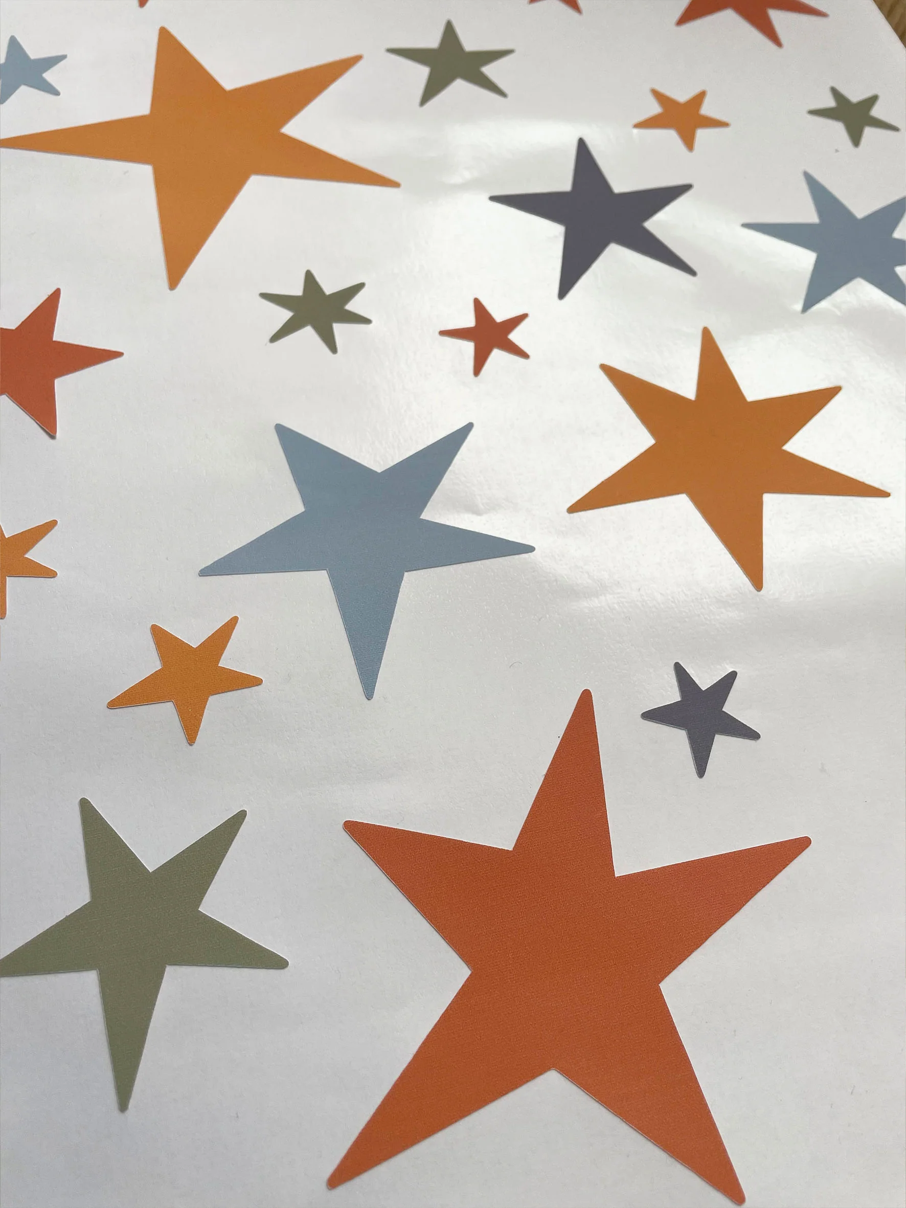 Star Wall Stickers – Warm Winter Colourway | Eco-Friendly, Removable, Reusable Fabric Decals for Kids' Bedrooms & Nurseries - Image 7