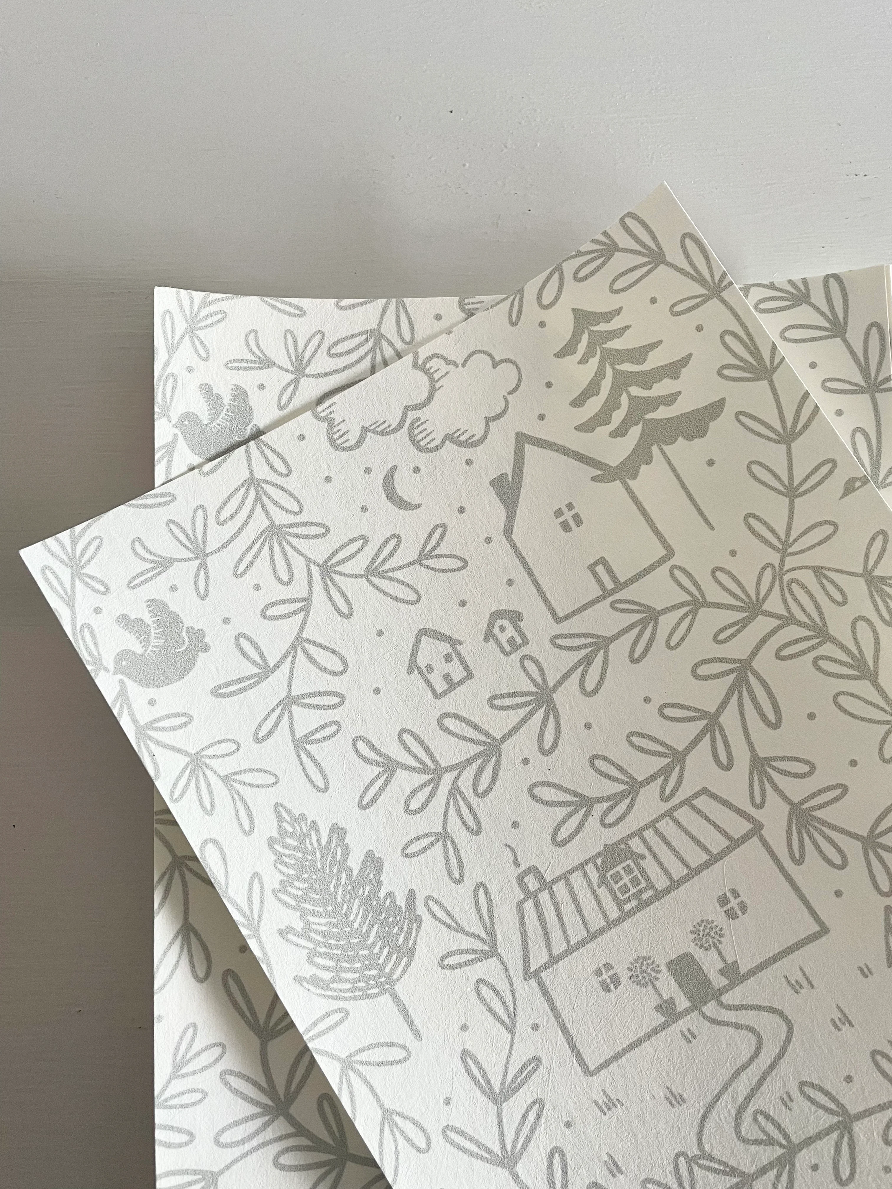 Cottages in the Woods Luxury Wallpaper for Kids ~ Pebble - Image 6