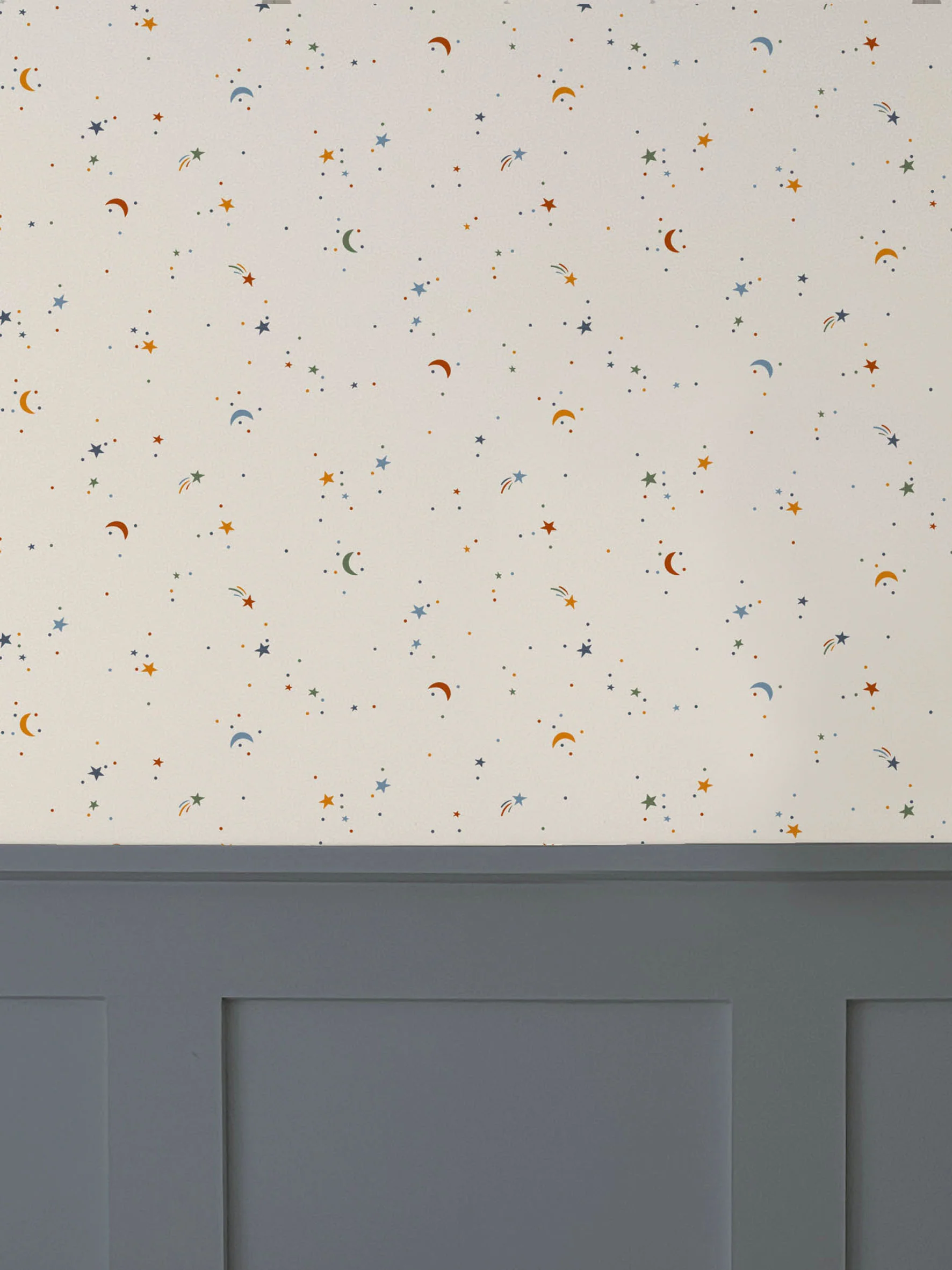 Moons & Stars Luxury Wallpaper for Kids ~ Multi - Image 3