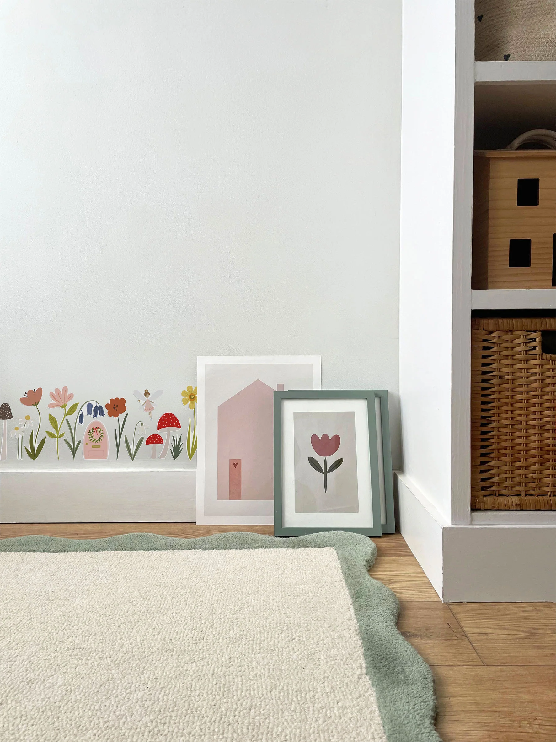 Fairy Door and Forest Flower Wall Stickers | Eco-Friendly, Removable & Reusable Fabric Decals for Kids' Rooms, Nurseries & Playrooms - Image 3