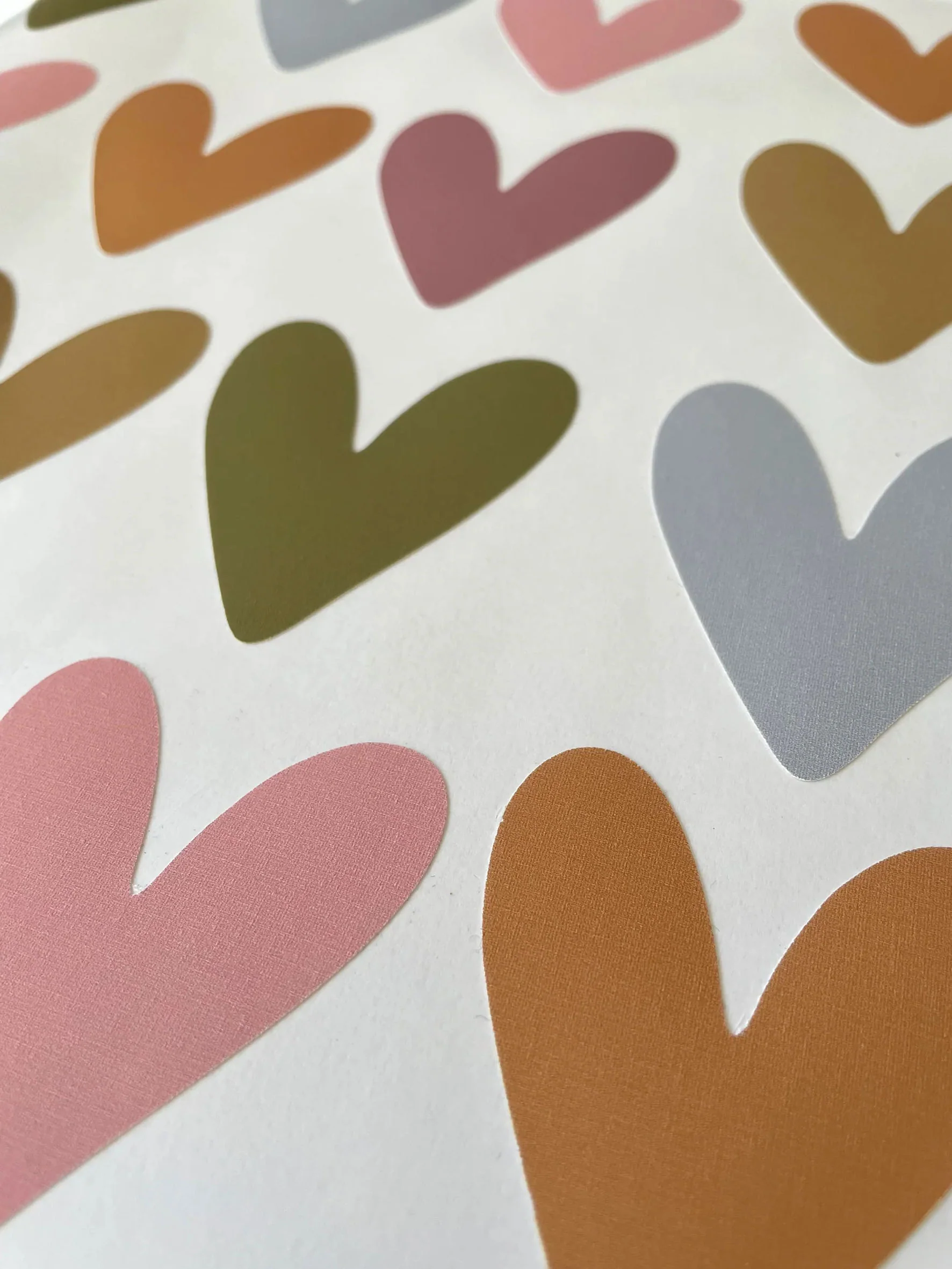 Muted Rainbow Heart Fabric Wall Stickers - Eco-Friendly, Removable & Reusable Decals for Kids' Bedrooms, Playrooms & Nurseries - Image 6