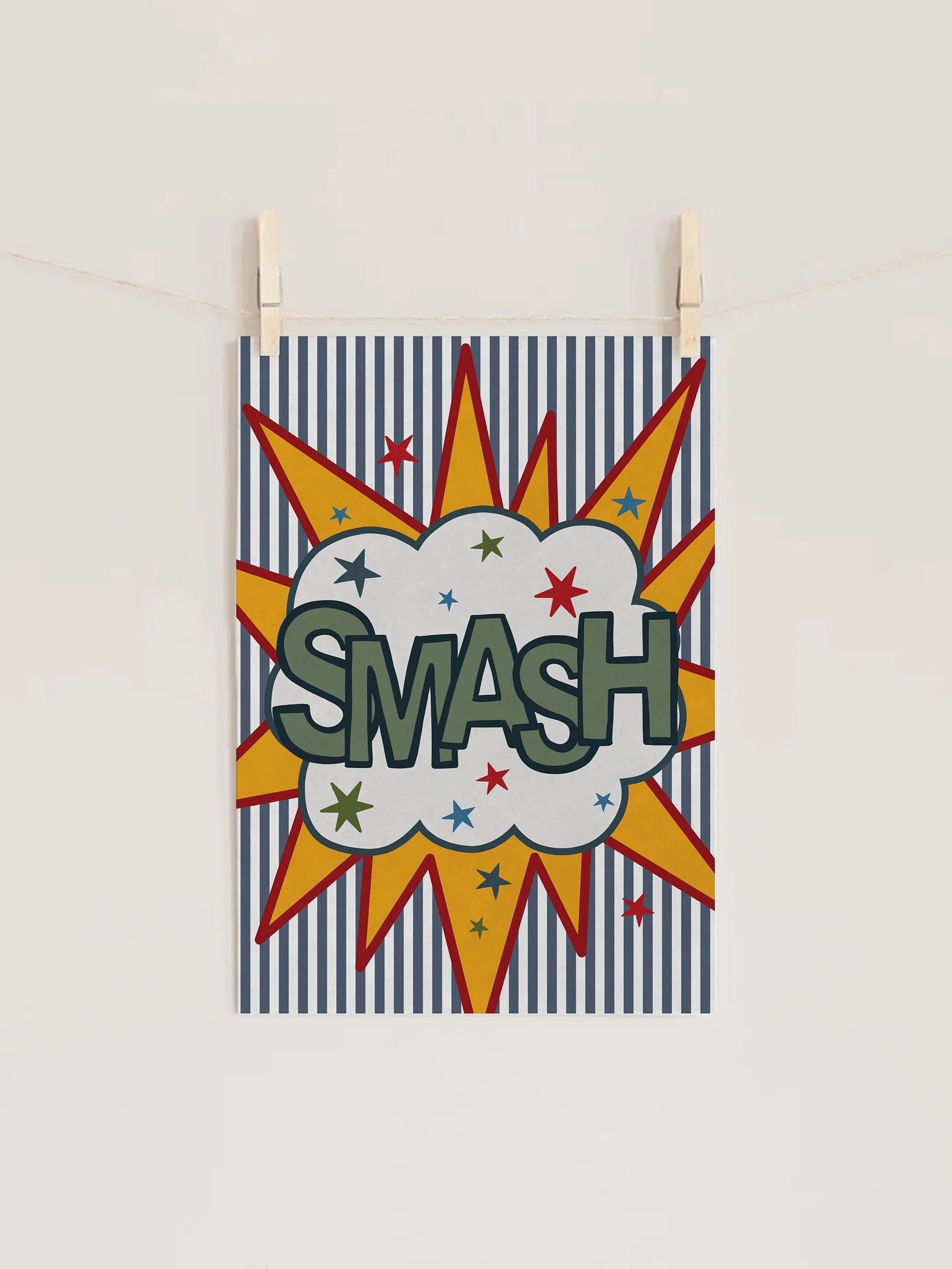 SMASH Comic Kids Nursery Wall Art Print