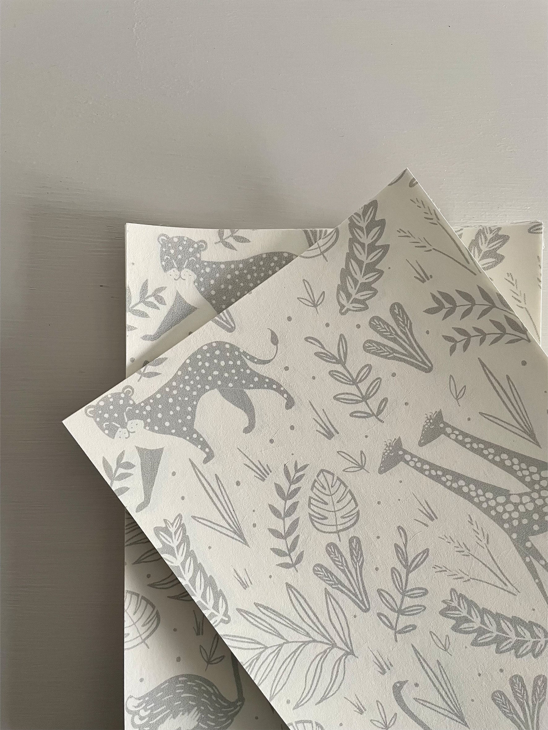 Wild Safari Luxury Children's Wallpaper ~ Grey - Image 5